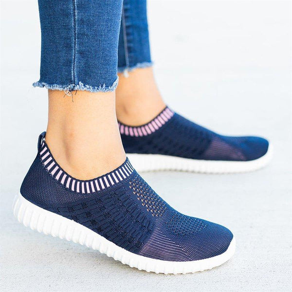 All Season Elastic Athletic Slip-On Sneakers Plus Sizes