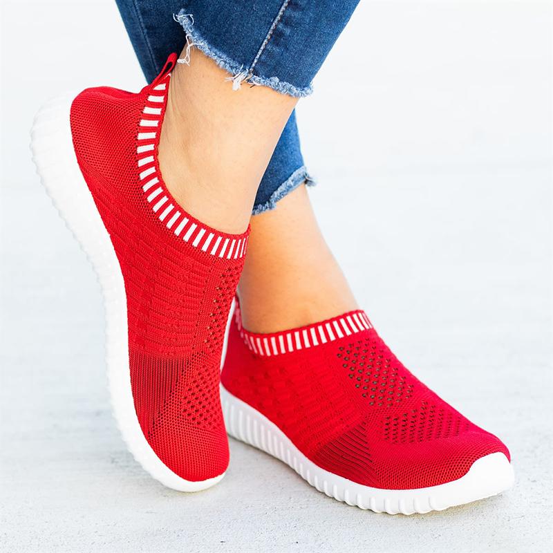 All Season Elastic Athletic Slip-On Sneakers Plus Sizes