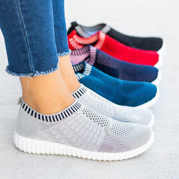 All Season Elastic Athletic Slip-On Sneakers Plus Sizes